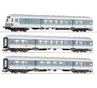 Roco 6200034 Lot de 3 H0 1 : chariot de transport local de la DB AG (1ère/2ème Classe ABN 417.0, 2ème classe Bn 447, chariot BDnrzf 463