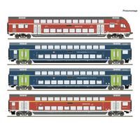 Roco 6210250 H0 4 pièces Ensemble : chariot à deux étages (DCC) Ensemble de voitures avec quatre voitures à deux étages de la