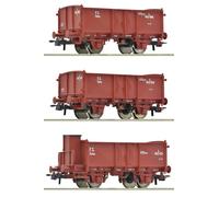 ROCO 6600088 Échelle Ho Set Trois Wagons Marchandises A Due Axes Ouverts FS
