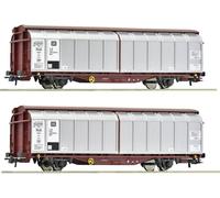 Roco 6600111 Set de 2 wagons à parois coulissantes de la DB H0