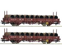 Roco 6600119 - Set 2 wagons ranchers pivotants SNCF, chargés de tubes HO (1:87)