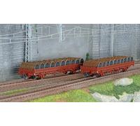 Roco 6600119 Set de 2 wagons à ranchers pivotants, type Ks, SNCF, chargés bobine
