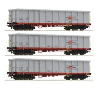 Roco 6600121 H0 Lot de 3 chariots de marchandises ouverts Eanos, ÖBB, Ep. VI
