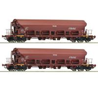 ROCO 6600125 Échelle Ho Set Due Wagons Trémie À Bogies Avec Toit Gatefold Dr