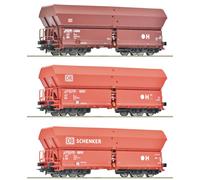 ROCO 6600135 Échelle Ho Set Trois Wagons Trémie A Échappement Automatique DB Ag