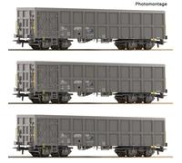 Roco 6600203 - Set de 3 wagons tombereau gris, SNCF - HO (1:87)