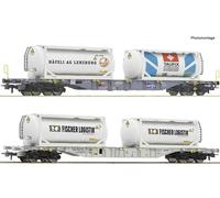 Roco 6600231 Wagon de marchandises CC Ensemble de wagons avec deux wagons porte-conteneurs à 4 essieux de CFF Cargo/VTG