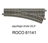 Roco 61141 H0 Aiguillage Droit 22,5° Manuel, Longueur Standard 200 Mm