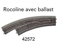 ROCO 42572 - Aiguillage courbe gauche BWl3/4 Rocoline ballast souple - HO