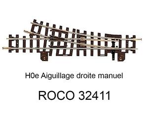 ROCO Aiguillage droite 134.3 mm 15 degrés voie étroite HOe - ROCO 32411