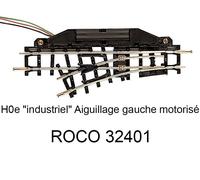 ROCO Aiguillage gauche 104.2 mm 24 degrés voie étroite HOe - ROCO 32401