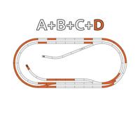 Roco Geoline Track Set D (piste parallèle) avec socle - 61103