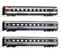 Roco H0 74022 Lot de wagons de trains rapides "EuroCity 7" des CFF - NEUF +...
