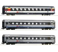Roco H0 74022 Lot de wagons de trains rapides "EuroCity 7" des CFF - NEUF + e...