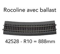 Rail courbe (H0) Voie Rocoline (avec ballast) Roco 42528 15 ° 888 mm 6 pc(s)