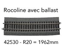 Rail courbe (H0) Voie Rocoline (avec ballast) Roco 42530 5 ° 1962 mm 6 pc(s)