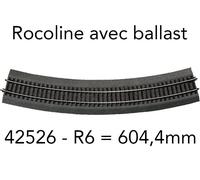 Rail courbe (H0) Voie Rocoline (avec ballast) Roco 42526 30 ° 604.4 mm 6 pc(s)