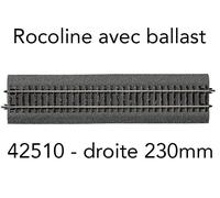 ROCO Rail droit G1 230 mm Rocoline code 83 ballast souple - HO 1/87 - ROCO 42510