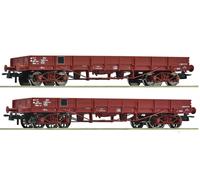 6600224 H0 Lot de 2 wagons bas bord, SNCF, Ep. III-IV