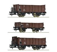 ROCO Set de 3x wagons de marchandises ouverts, ÖBB ép. III-IV - HO 1/87 - ROCO 6