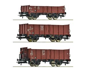ROCO Set de 3x wagons tombereaux DB ép. III - HO 1/87 - ROCO 6600303