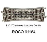 ROCO Traversée jonction double 200 mm 22.5 degrés voie Geoline HO - ROCO 61164