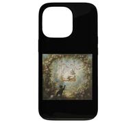 Rococo Chat sur balançoire Vintage Jardin Inspiré Fragonard Coque pour iPhone 13 Pro