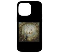 Rococo Chat sur balançoire Vintage Jardin Inspiré Fragonard Coque pour iPhone 14 Pro Max