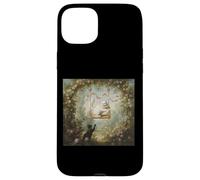 Rococo Chat sur balançoire Vintage Jardin Inspiré Fragonard Coque pour iPhone 15 Plus