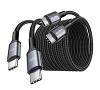 Rocoren 100W Câble USB C vers USB C [2M / Lot de 2],Charge Rapide QC 4.0 Chargeur Nylon Tressé pour iPhone 16 15 Samsung S25 Ultra iPad Air MacBook Pro Google Pixel 7 Xiaomi Switch PS5 Tablet