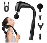 Rocuma Massage Hammer, Massage Gun Deep Tissue with Extension Handle for Pain Relief Deep Tissue, Quiet Percussion Massages Gun for Neck and Back Shoulder (Black)