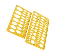 Rocutus 2 pcs Ellipse Isométrique ovale Géométrie College Math Pochoir Modèle de Règle pour l'école bureau