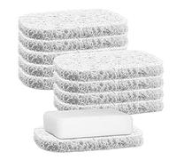 Rocutus Lot de 10 porte-savons antidérapants en PVC pour salle de bain Blanc