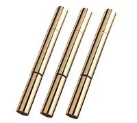 Rocutus Lot de 3 stylos vides rechargeables en plastique avec pinceau doré pour blanchiment des dents