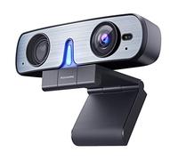 ROCWARE RC08 Webcam 2K avec haut-parleur, webcam pour PC, webcam HD avec réduction du bruit, haut-parleur Harman, 4 x Eptz, cache de confidentialité, mise au point automatique 0,2S, faible éclairage,