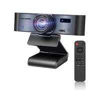 ROCWARE Webcam 4K avec télécommande, RC16 caméra d'ordinateur avec microphone, 1080p 60 fps FHD, suivi AI, couverture de confidentialité, WDR, champ de vision 110°, zoom numérique 8x, caméra de