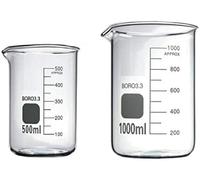 Rocwing Boro 3.3 Verre gradué Verre Doseur pour laboratoire ou cuisine (500 + 1000 ml)