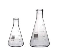 Rocwing - Flasque conique graduée Erlenmeyer en verre borosilicate 3.3 pour laboratoire (500 ml + 1000 ml)