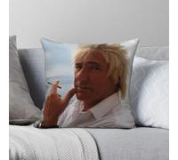 Rod Stewart Taie d'oreiller carrée en polyester et lin avec fermeture éclair Motif cigarette