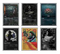 Rod Wave - Lot de 6 affiches en édition limitée, affiches de musique de rappeur - impressions sur toile esthétiques pour décoration de chambre d'adolescents, garçons et filles (20,3 x 30,5 cm, sans