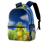 RODAILYCAY A Frog Looking at the Bright Star Sac à dos de voyage pour ordinateur portable de 40,6 cm Grand sac à dos d'école pour adolescents, garçons et filles, sac d'ordinateur imperméable