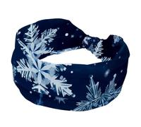RODAILYCAY Bandeau élastique large pour femme avec flocons de neige Merry Christmas - Accessoires pour cheveux doux - Évacuation de la transpiration - Pour entraînement, Yaga, course à pied, randonnée
