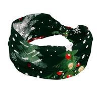 RODAILYCAY Bandeau élastique large pour femme, flocons de neige, sapins de Noël, étoiles, accessoires pour cheveux doux, évacuation de la transpiration pour l'entraînement, Yaga, course à pied