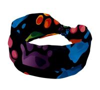 RODAILYCAY Bandeau élastique large pour femme, motif empreintes de pattes de chien, accessoires pour cheveux doux, évacuation de la transpiration pour l'entraînement, Yaga, course à pied, randonnée
