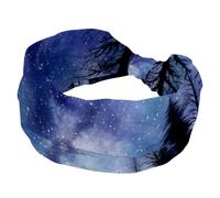 RODAILYCAY Bandeau élastique pour filles et femmes, motif ciel étoilé et nuit mystérieuse tranquille pour filles et femmes, bandeau turban doux, bandeau élastique pour yoga et entraînement