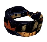 RODAILYCAY Bandeau pour femme - Accessoires pour cheveux doux - Large - Élastique - Pour Halloween, chauve-souris - Évacuation de la transpiration - Pour l'entraînement, le Yaga, la course à pied, la