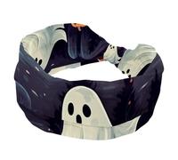 RODAILYCAY Bandeaux d'Halloween fantômes pour femmes, bandeaux extensibles, accessoires pour cheveux, large bandeau doux pour yoga, entraînement, sport, course à pied, voyage
