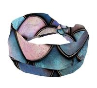 RODAILYCAY Bandeaux pour femme, extensibles, accessoires pour cheveux, motif écailles de sirène, large et doux, pour yoga, entraînement, sport, course à pied, voyage