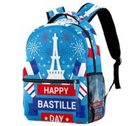 RODAILYCAY Bastille Day 14 juillet Sac à dos d'école imperméable pour enfants Sac à dos décontracté Sac à dos pour ordinateur portable pour femme, multicolore 1, 29.4x20x40cm/11.5x8x16 in, Décontracté