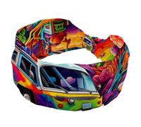 RODAILYCAY Brain and Bus Bandeau large et doux pour femme, bandeau antidérapant, élastique, turban à nœud torsadé